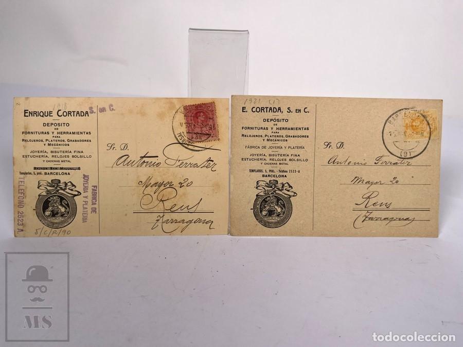Documentos bancarios: Antiguos Documentos Comerciales -Enrique Cortada Fornituras y Herramientas para Joyer&iacute;a Reus 1918/21