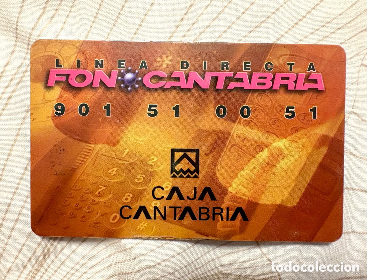Documentos bancarios: Tarjeta Coordenadas Fon-Cantabria Vintage - Caja Cantabria Banca Telef&oacute;nica - Muy Rara Colecci&oacute;n