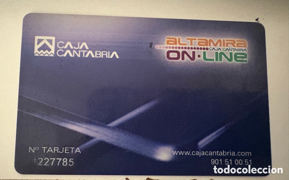 Documentos bancarios: Tarjeta Coordenadas Altamira On-Line Caja Cantabria (A&ntilde;o 2006) - Internet Retro - Muy Rara