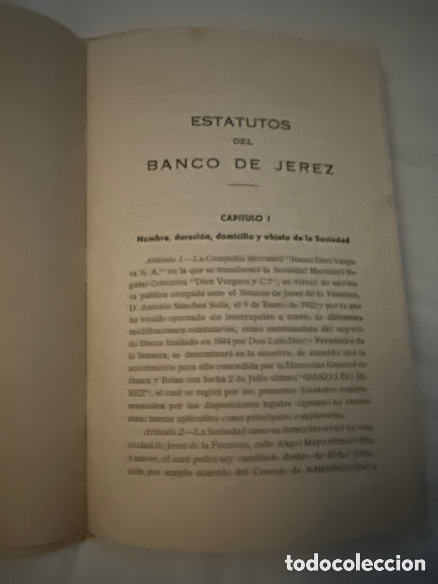 Documentos bancarios: Estatutos del Banco de Jerez - Foto 3