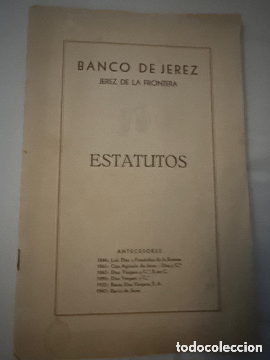 Documentos bancarios: Estatutos del Banco de Jerez