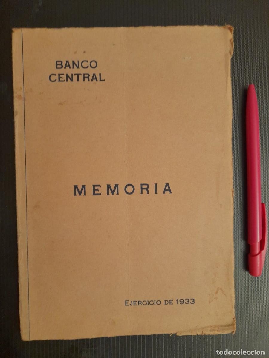 Documentos bancarios: Banco Central Memoria Ejercicio de 1933