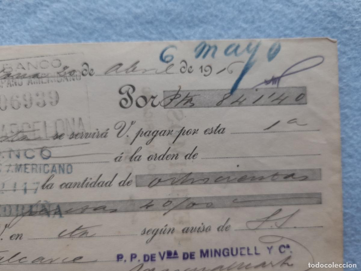 Documentos bancarios: Letra de Cambio. Barcelona, 20 de Abril de 1916. - Foto 3