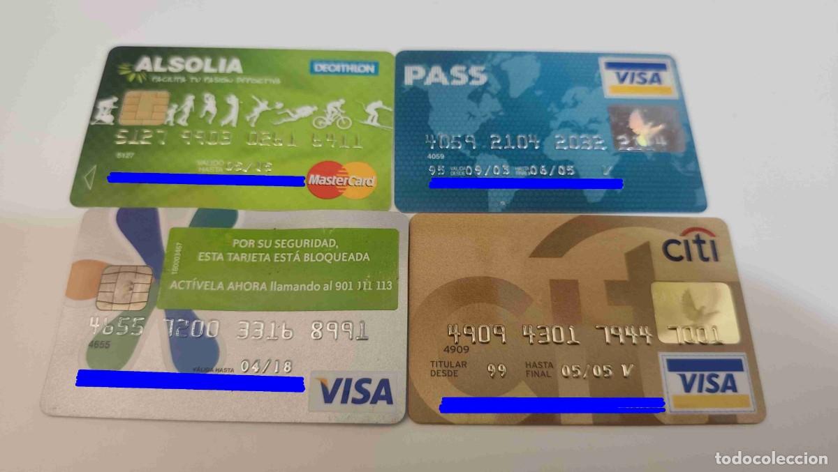 Documentos bancarios: LOTE DE 4 ANTIGUAS TARJETAS DE CREDITO - CADUCADAS - LAS DE LA FOTO