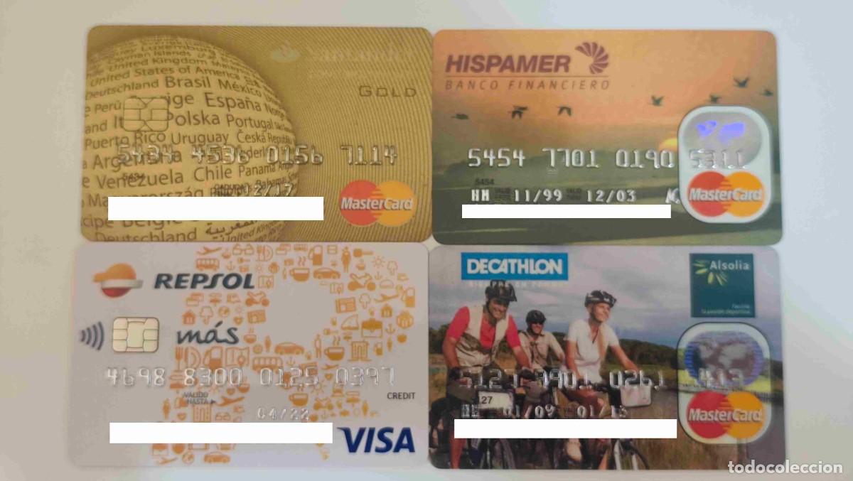 Documentos bancarios: LOTE DE 4 ANTIGUAS TARJETAS DE CREDITO - CADUCADAS - LAS DE LA FOTO