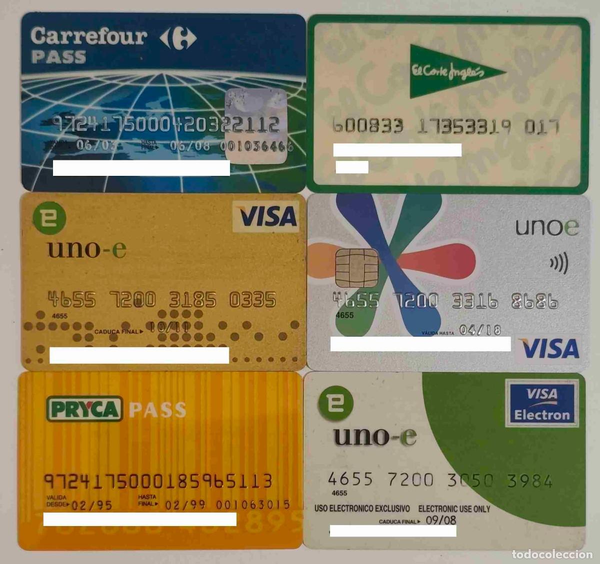 Documentos bancarios: LOTE DE 6 ANTIGUAS TARJETAS DE CREDITO - CADUCADAS - LAS DE LA FOTO