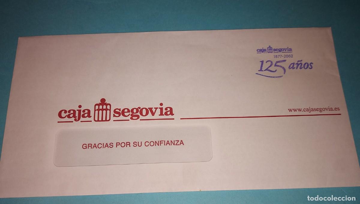 Documentos bancarios: CAJA SEGOVIA, SOBRE CON EL LOGOTIPO CONMEMORATIVO DEL 125 ANIVERSARIO