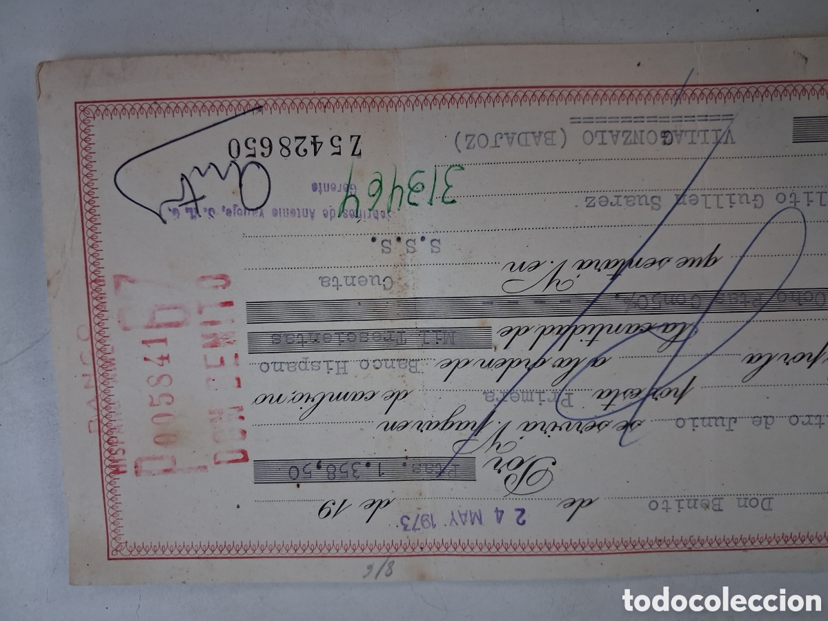 Documentos bancarios: ANTIGUA LETRA DE CAMBIO - Foto 2