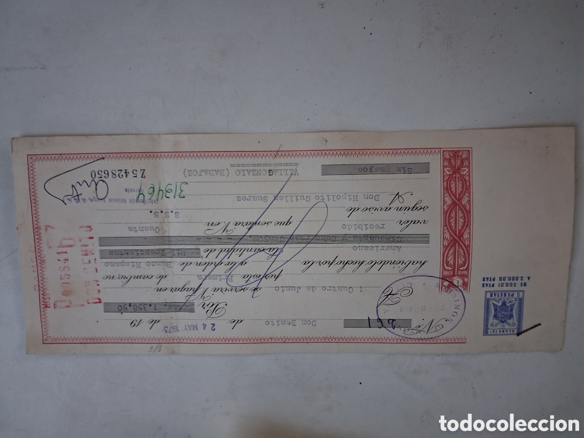 Documentos bancarios: ANTIGUA LETRA DE CAMBIO