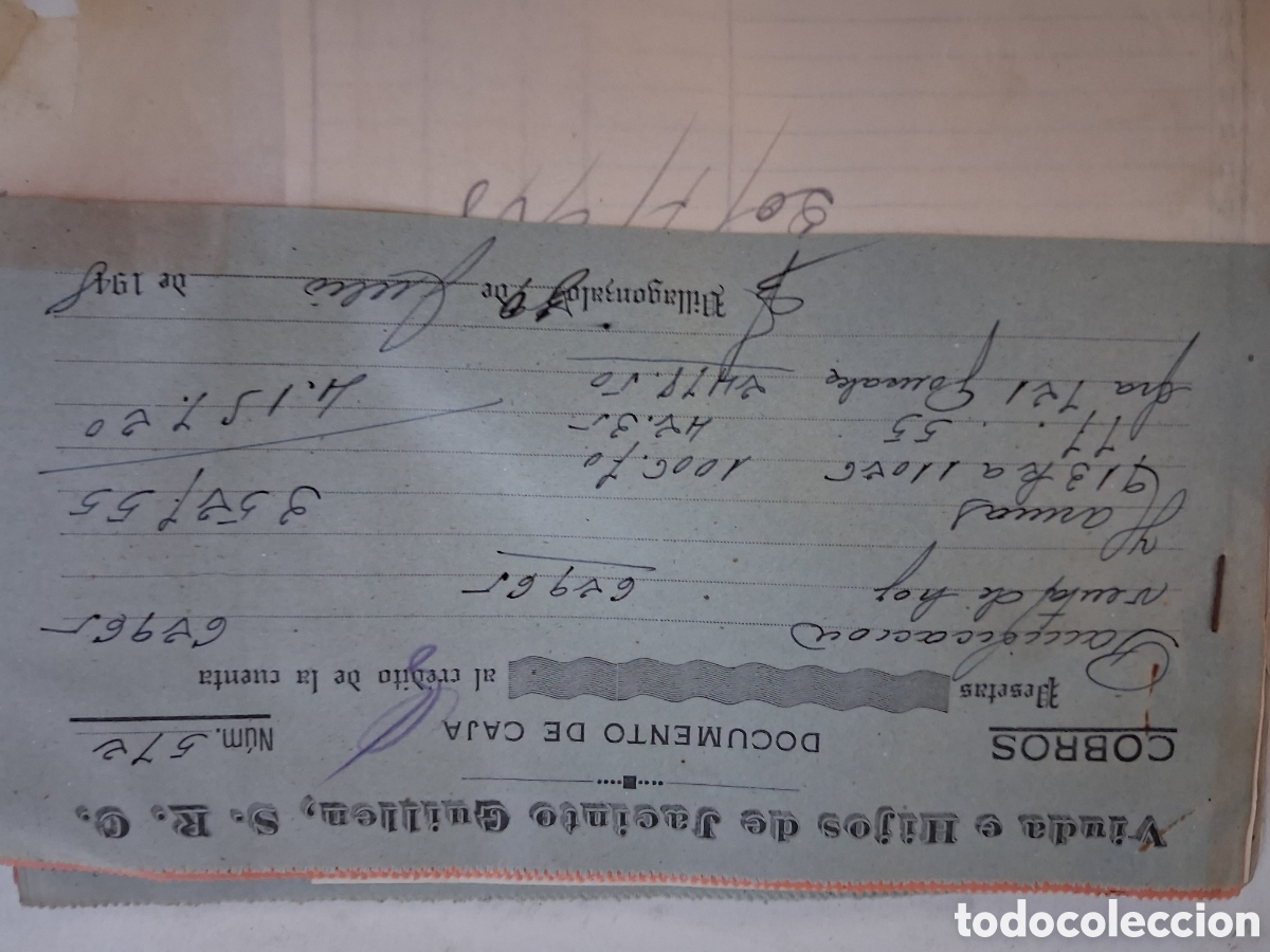 Documentos bancarios: ANTIGUO DOCUMENTO DE COBRO DOCUMENTO DE CAJA - Foto 2