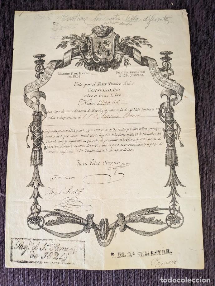Documentos bancarios: LA PRIMERA CAJA GENERAL DE CREDITO PUBLICO DE ESPA&Ntilde;A 1822