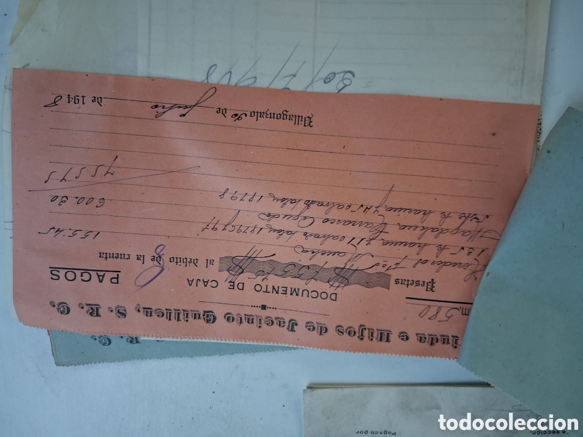 Documentos bancarios: ANTIGUO DOCUMENTO DE CAJA