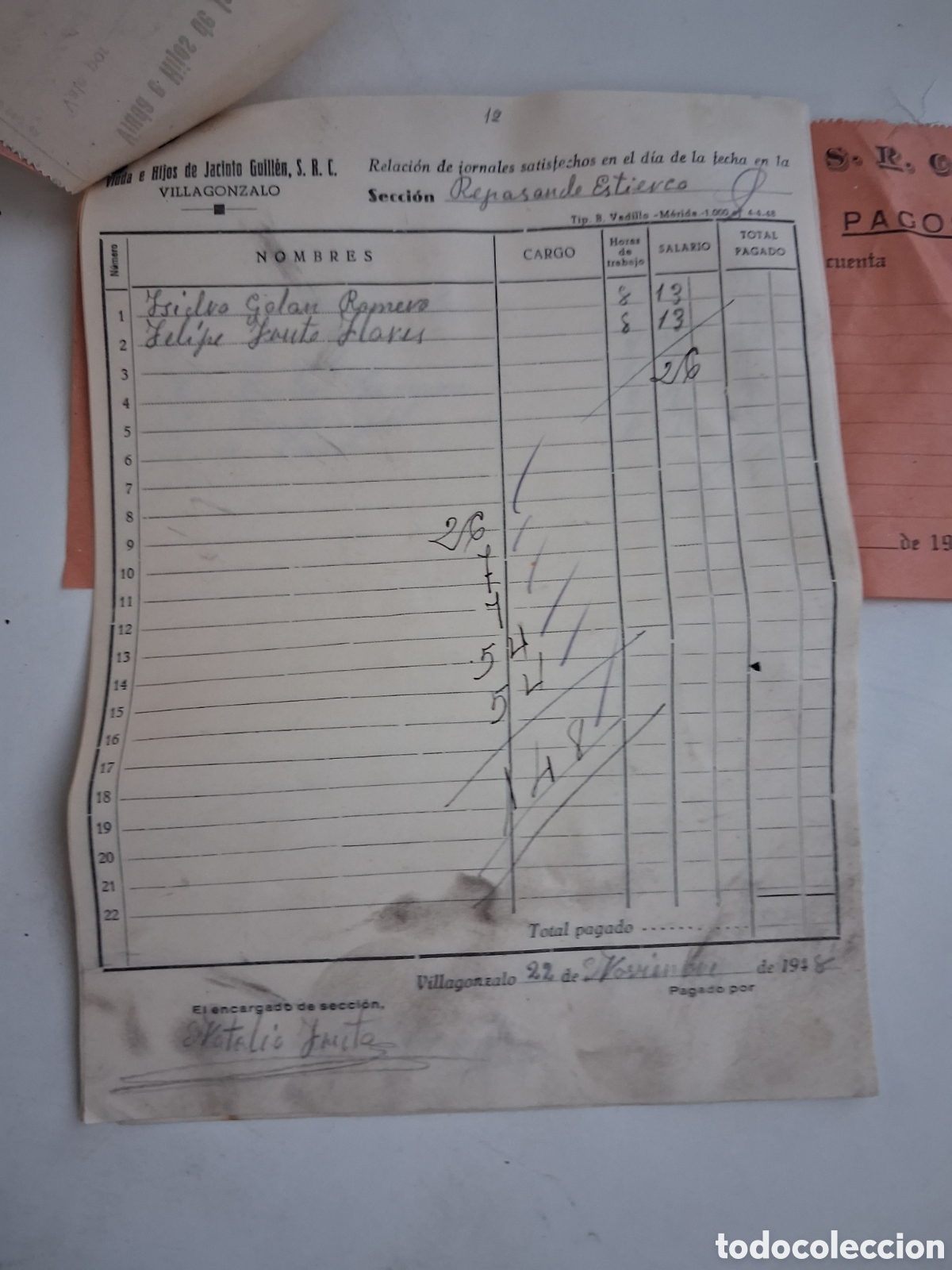 Documentos bancarios: ANTIGUO DOCUMENTO DE CAJA CON FACTURAS - Foto 2