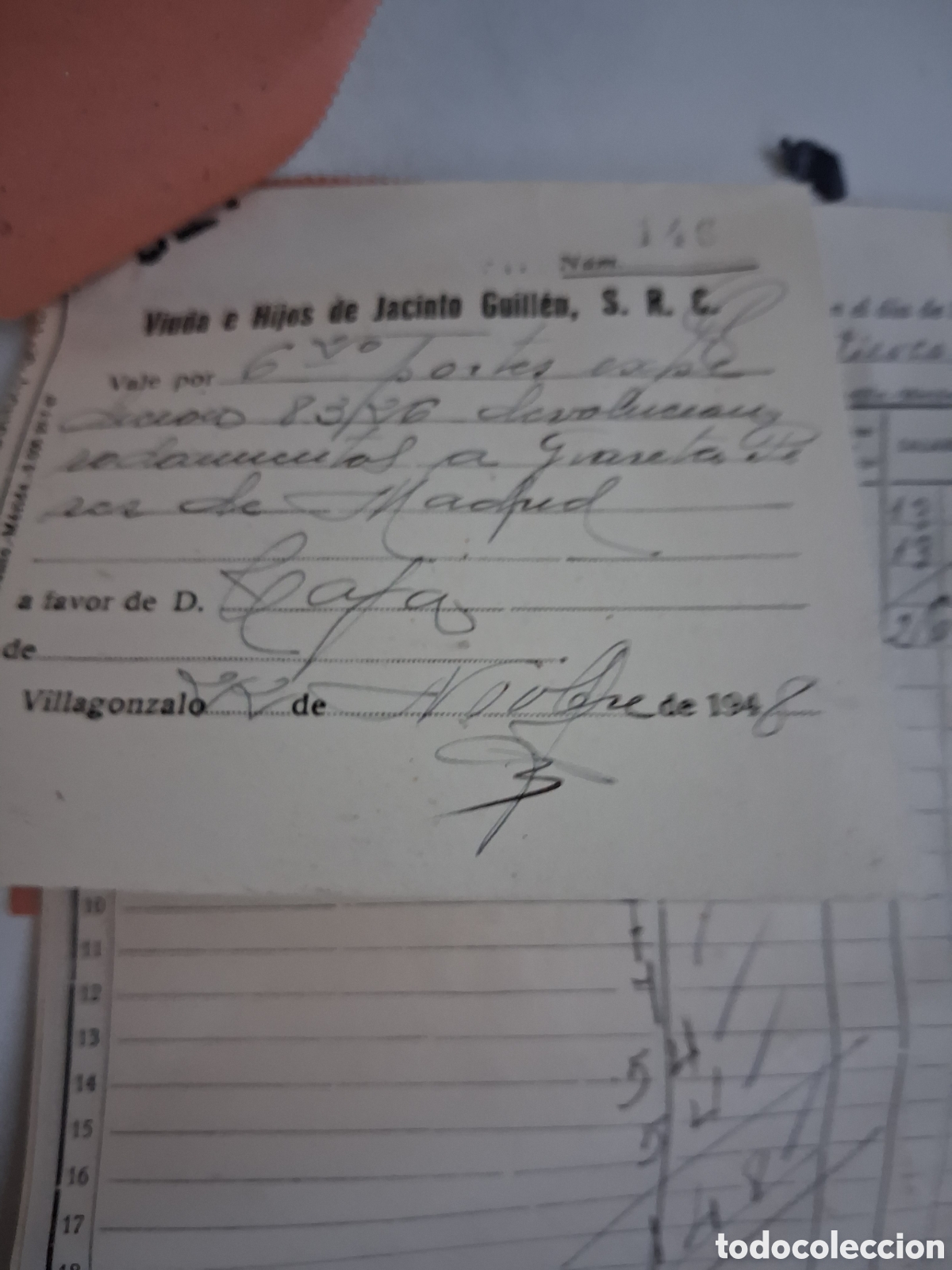 Documentos bancarios: ANTIGUO DOCUMENTO DE CAJA CON FACTURAS - Foto 3