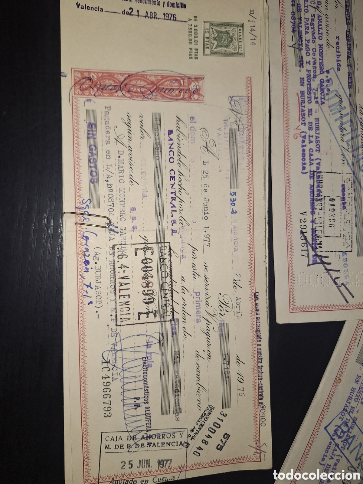Documentos bancarios: 37 hojas de antiguos recibos - Foto 2