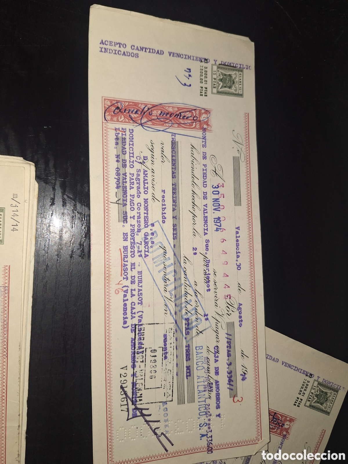Documentos bancarios: 37 hojas de antiguos recibos - Foto 3