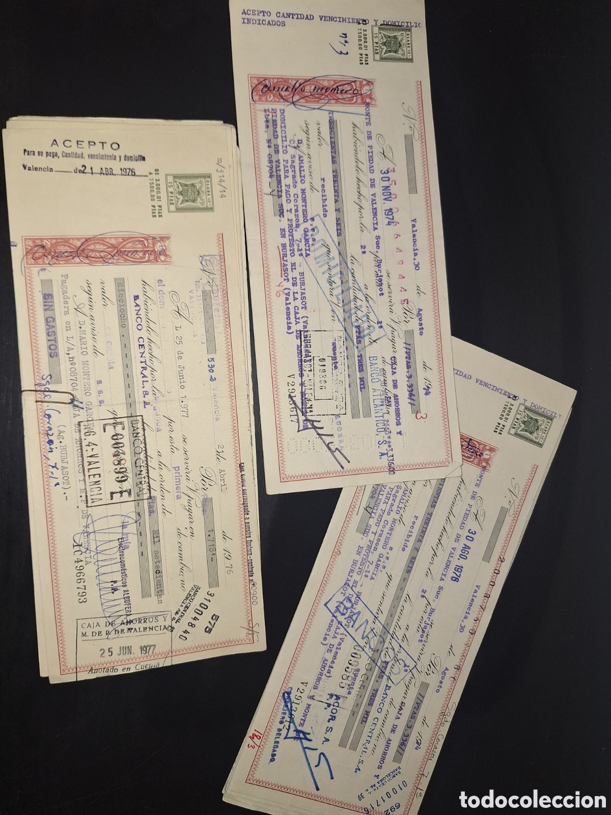 Documentos bancarios: 37 hojas de antiguos recibos - Foto 1