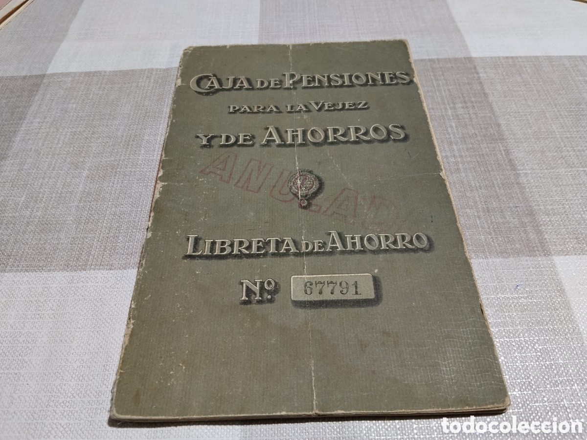 Documenti bancari: Libreta de Ahorro, Caja de Pensiones para la vejez y de Ahorros Barcelona 1920