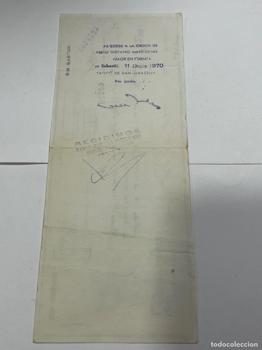 Documentos bancarios: LETRA DE CAMBIO. 1970. IR&Uacute;N. CHOCOLATES ELGORRIAGA. - Foto 2