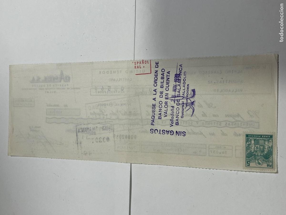 Documentos bancarios: LETRA DE CAMBIO. 1970. ELCHE. D&Aacute;MELO S.A. - Foto 2