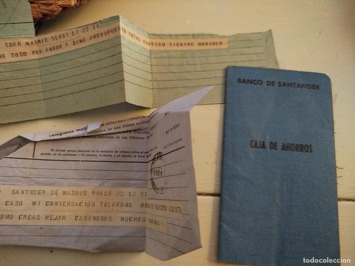 Documentos bancarios: Cartilla ahorros Santander a&ntilde;os 1934-1938 + 2 telegramas