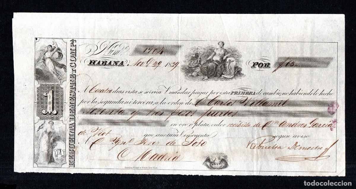 Documentos bancarios: 1839, 29 de noviembre. La Habana a Madrid.