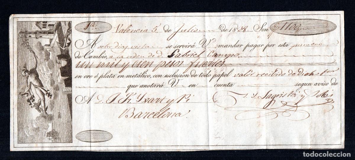 Documentos bancarios: 1838, 5 de julio. Valencia a Barcelona.