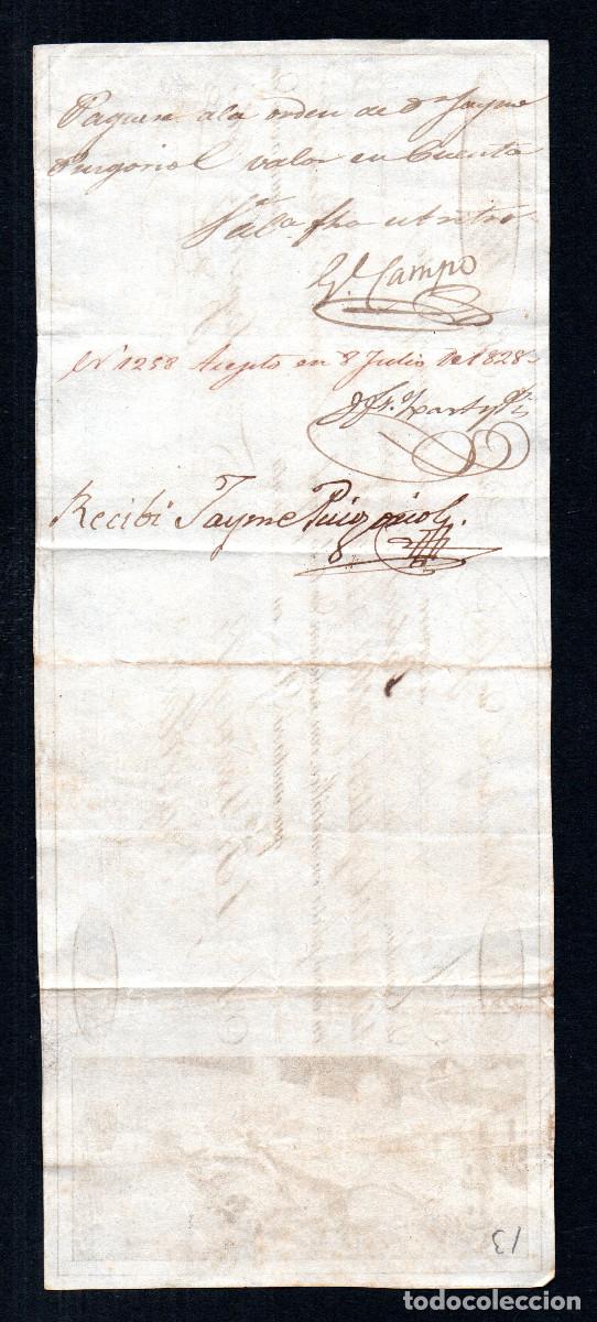 Documentos bancarios: 1838, 5 de julio. Valencia a Barcelona. - Foto 2