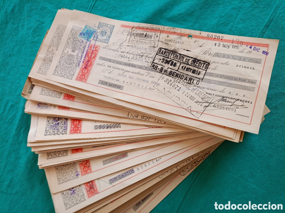 Documentos bancarios: LOTE DE 130 LETRAS DE CAMBIO EFECTOS BANCARIOS DEL A&Ntilde;O 1957
