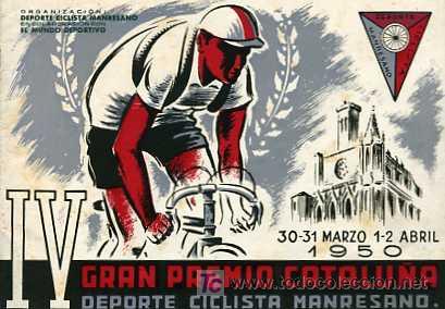 Coleccionismo deportivo: CICLISMO PROGRAMA IV GRAN PREMIO DE LA VICTORIA A&Ntilde;O 1950 MANRESA - Foto 1
