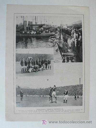 Sammelleidenschaft Sport: BARCELONA DEPORTIVA-Natacion en el Puerto-Partido Club de Futbol Barcelona y Spartax de Praga -V i B