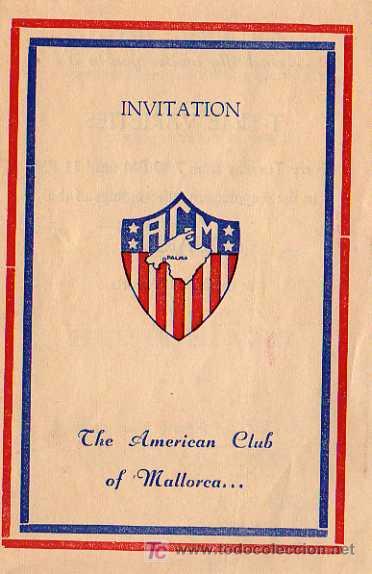 Collectionnisme sportif: INVITATION THE AMERICAN CLUB OF MALLORCA
