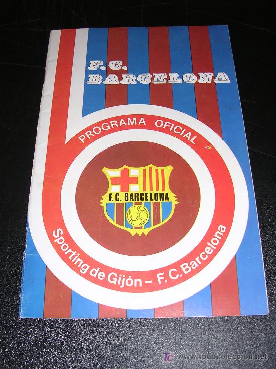Sports collectibles: F.C. BARCELONA, PROGRAMA OFICIAL SPORTING DE GIJON - F.C.BARCELONA, 1976, ILUSTRADO