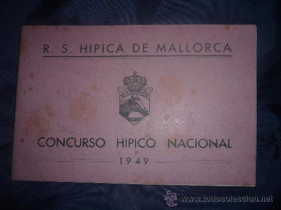 Coleccionismo deportivo: Programa de Real Sociedad Hipica de Mallorca 1949 - Foto 1
