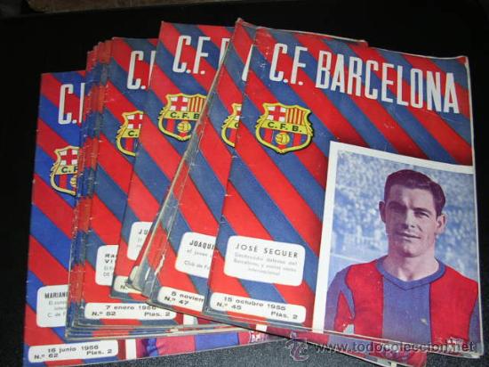 Sammelleidenschaft Sport: PROGRAMAS C.F.BARCELONA 1955 - 56, SUELTOS A 15 EUROS