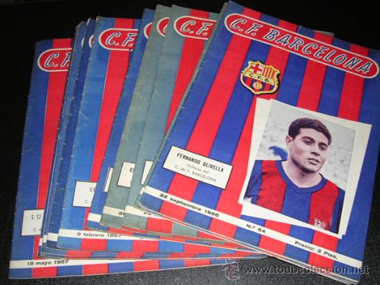 Sports collectibles: PROGRAMAS  C.F.BARCELONA 1956 - 57, SUELTOS A 15 EUROS