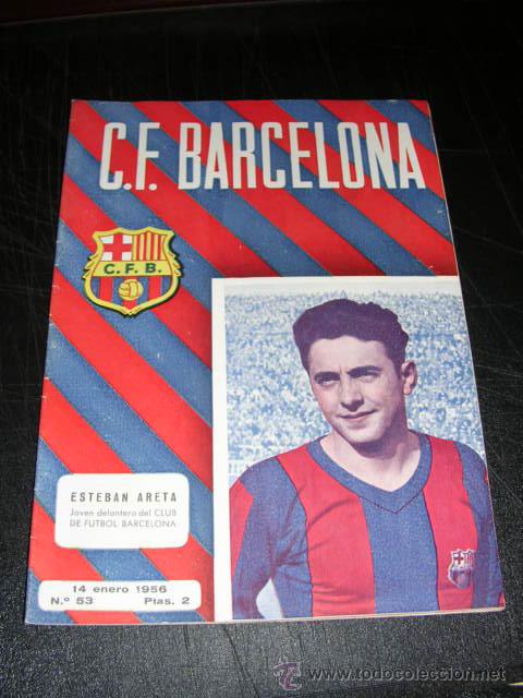 Collectionnisme sportif: BOLETIN DEL C.F.BARCELONA CONTRA LA REAL SOCIEDAD - 14 ENERO 1956