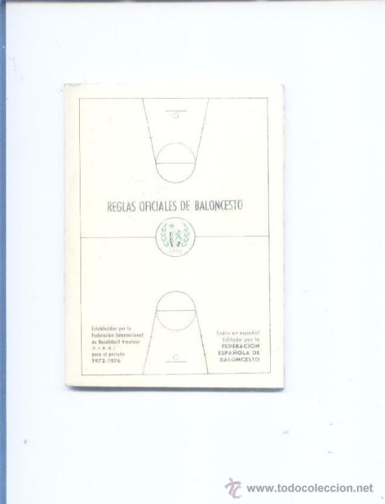 Coleccionismo deportivo: Reglas oficiales de baloncesto.periodo 72-76.federacion espa&ntilde;ola de baloncesto