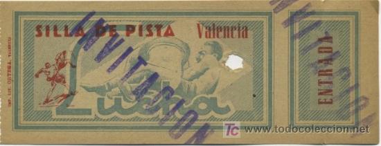 Collectionnisme sportif: ENTRADA BOXEO , LUCHA ,  PLAZA DE VALENCIA , 1950 EBX7