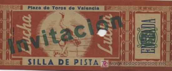 Collectionnisme sportif: ENTRADA BOXEO , LUCHA , PLAZA DE VALENCIA , 1950 EBX11