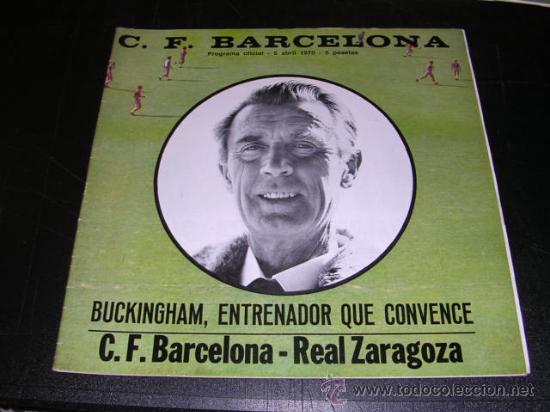 Collectionnisme sportif: PROGRAMA OFICIAL C.F.BARCELONA, CF BARCELONA - R. ZARAGOZA , 5 ABRIL 1970