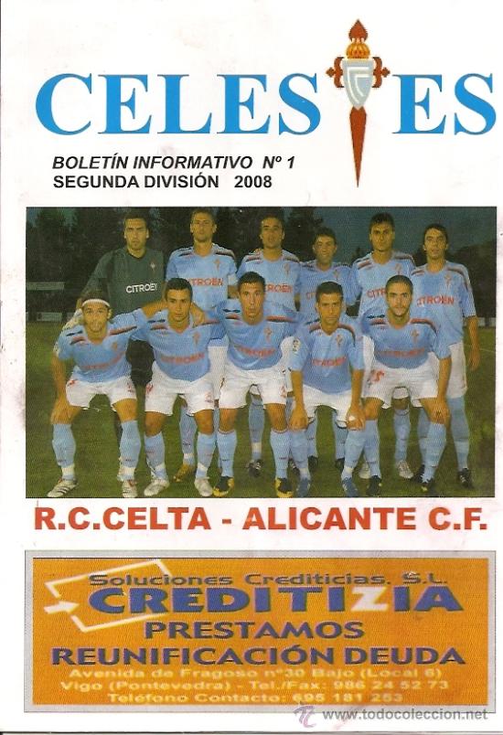 Coleccionismo deportivo: PROGRAMA CELTA VIGO - ALICANTE (2008-2009) - Foto 1