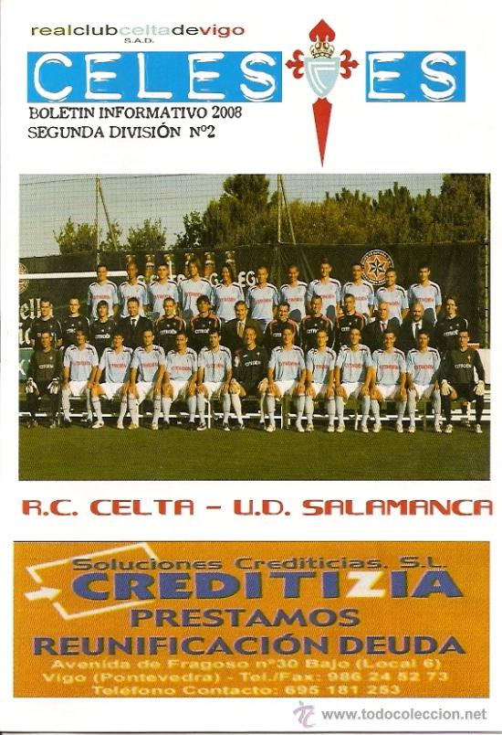 Coleccionismo deportivo: PROGRAMA CELTA VIGO - SALAMANCA (2008-2009) - Foto 1