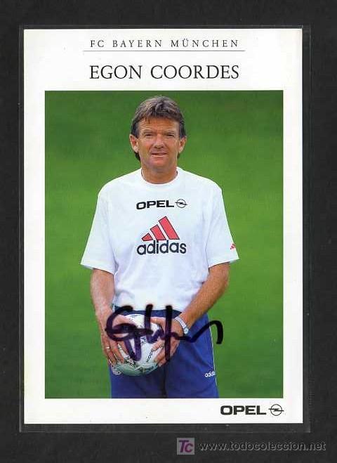 Collectionnisme sportif: Aut&oacute;grafo *Egon Coordes* FC Bayern M&uuml;nchen. Ficha con firma aut&oacute;grafa. Ver descripci&oacute;n.