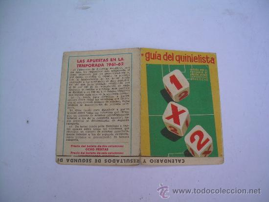Coleccionismo deportivo: GUIA DEL QUINIELISTA - PATRONATO DE APUESTA MUTUAS - TEMPORADA 1961-62.