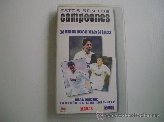 Coleccionismo deportivo: VIDEO DEL REAL MADRID CAMPEON DE LIGA 1996-97 - ESTOS SON LOS CAMPEONES