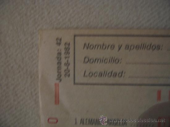Coleccionismo deportivo: Boleto de Quinielas. 1982.  Jornada 42 - Foto 4