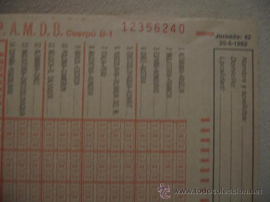 Coleccionismo deportivo: Boleto de Quinielas. 1982.  Jornada 42 - Foto 5