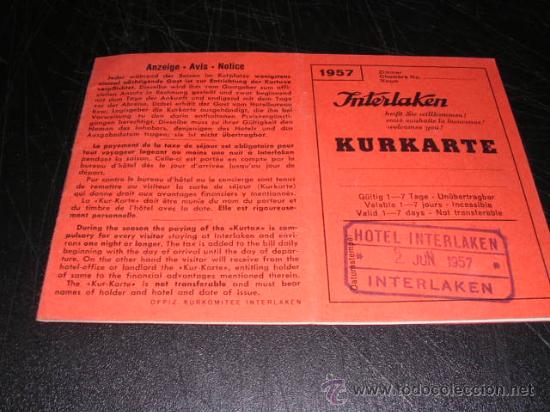 Collectionnisme sportif: -1957- INTERLAKEN FOLLETO TURISTICO-16 PAG.15X11 CM.