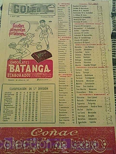 Collectionnisme sportif: GOLES PUBLICITARIA DEPORTIVA A&Ntilde;O 1955-2